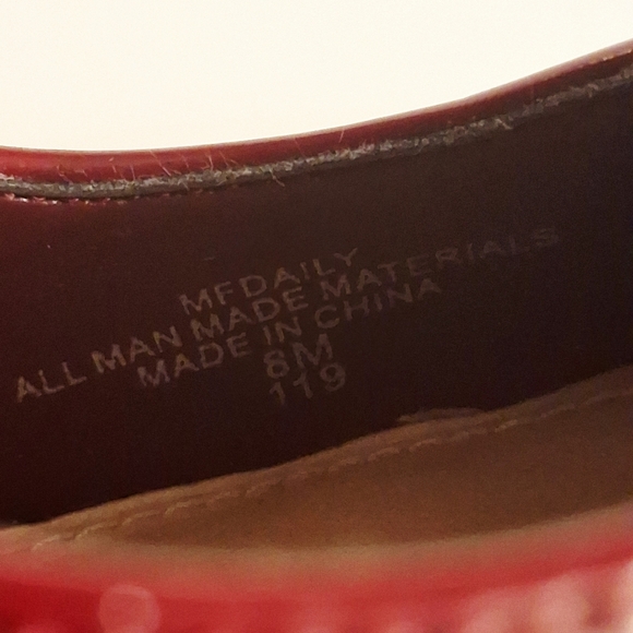 MARC FISHER Burgundy Patent Leather Strappy Pointed Toe Heels Ankle Strap Size 8 - Picture 10 of 12